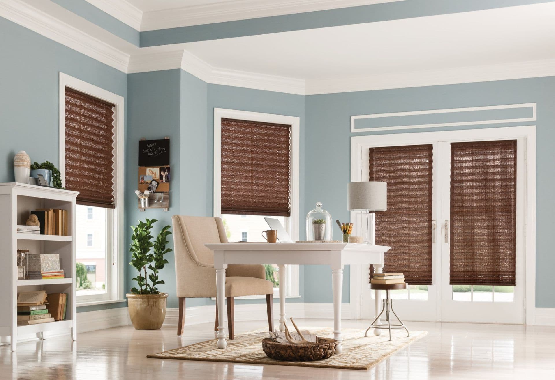 pleated blue walls